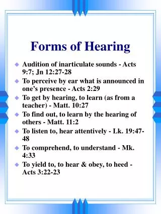 Forms of Hearing