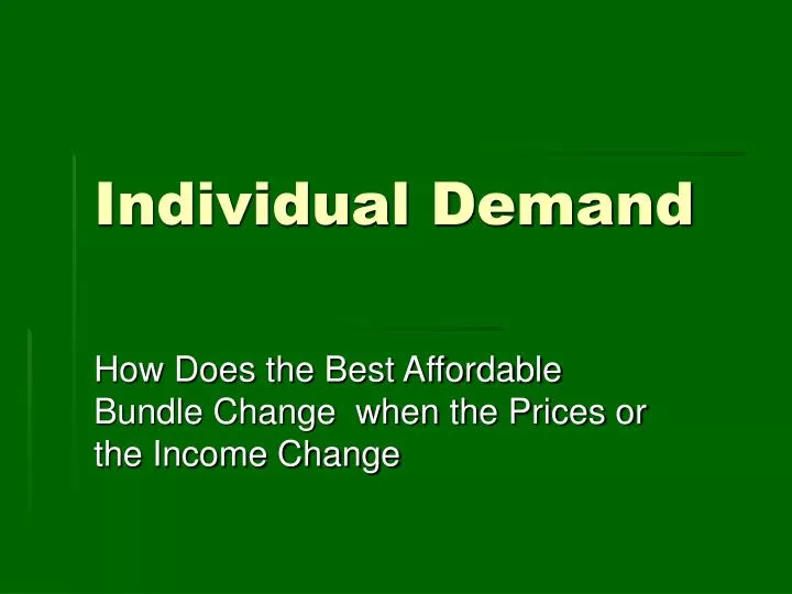 individual demand