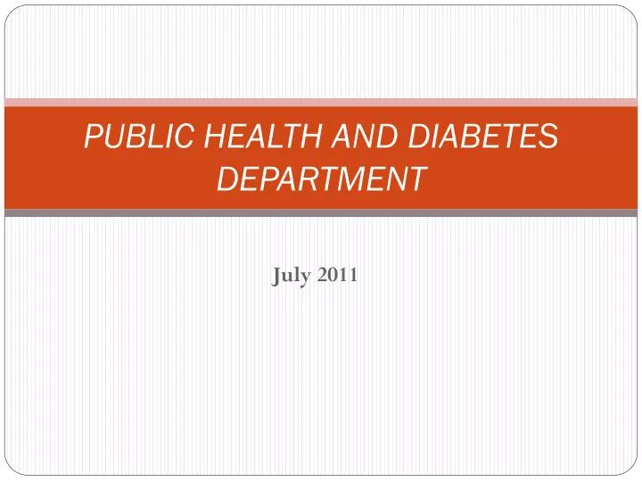 public health and diabetes department