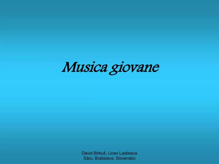 musica giovane