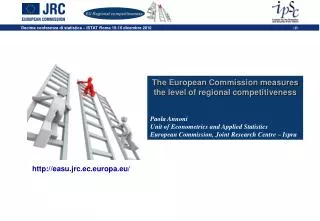 The European Commission measures the level of regional competitiveness Paola Annoni