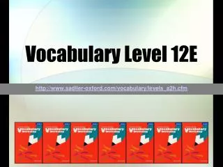 Vocabulary Level 12E