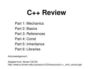 C++ Review