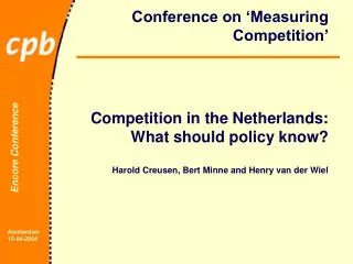 Conference on ‘Measuring Competition’