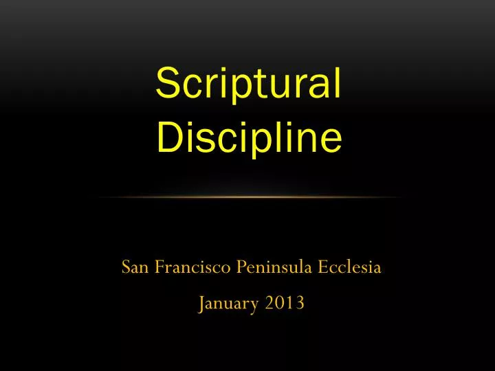 scriptural discipline