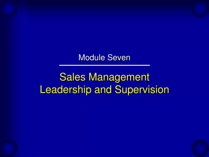 sales management leadership and supervision