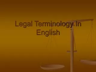 Legal Terminology In English