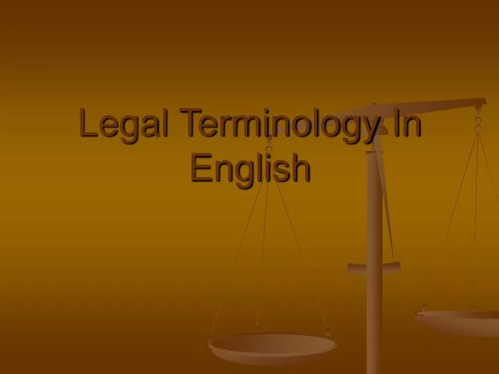 legal terminology in english
