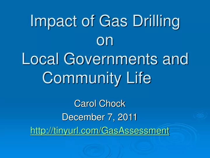 impact of gas drilling on local governments and community life