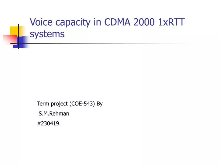 voice capacity in cdma 2000 1xrtt systems