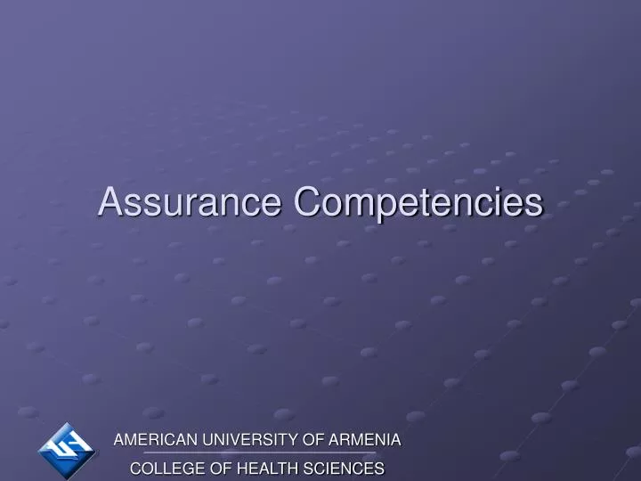 assurance competencies