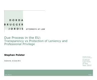 Due Process in the EU: Transparency vs Protection of Leniency and Professional Privilege