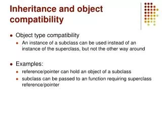 Inheritance and object compatibility