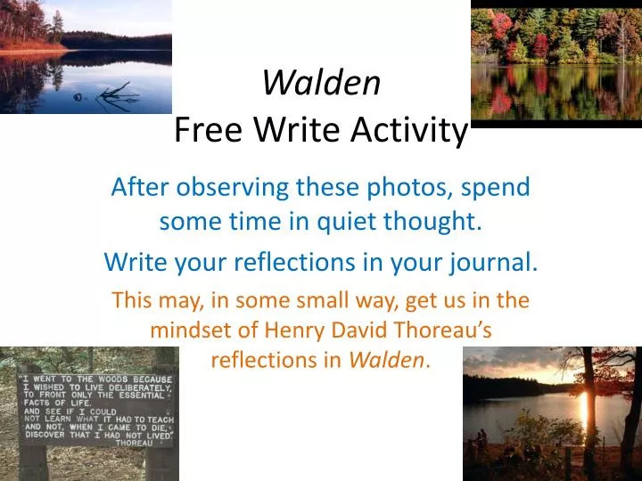 walden free write activity