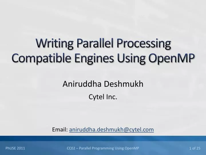 writing parallel processing compatible engines using openmp