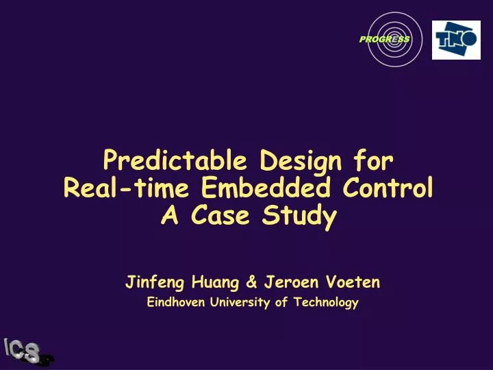 predictable design for real time embedded control a case study