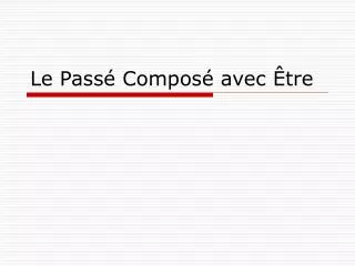 le pass compos avec tre