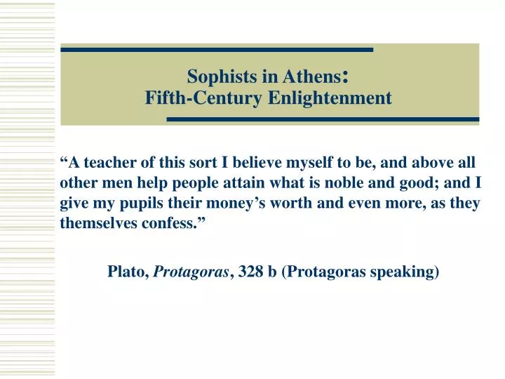 sophists in athens fifth century enlightenment