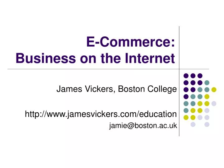 e commerce business on the internet
