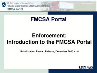 Enforcement: Introduction to the FMCSA Portal