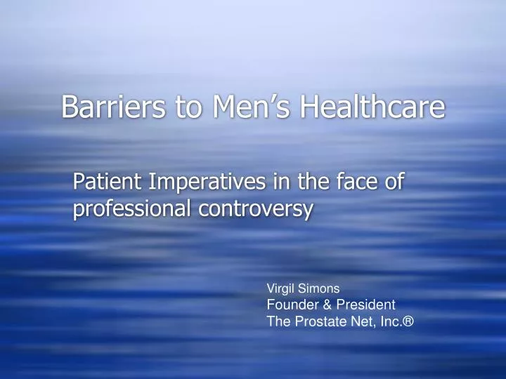 barriers to men s healthcare