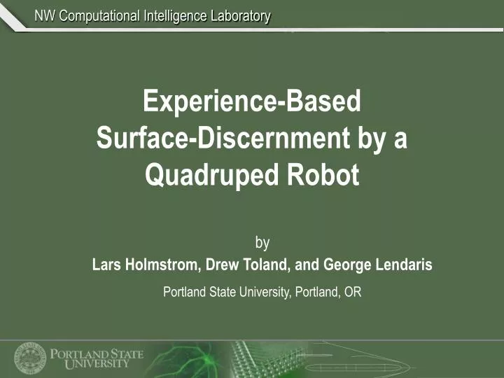 experience based surface discernment by a quadruped robot