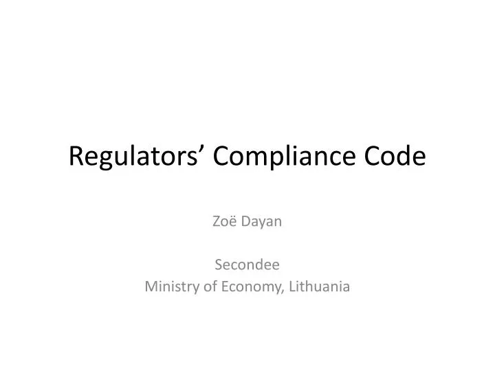 regulators compliance code
