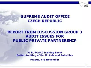 SUPREME AUDIT OFFICE CZECH REPUBLIC