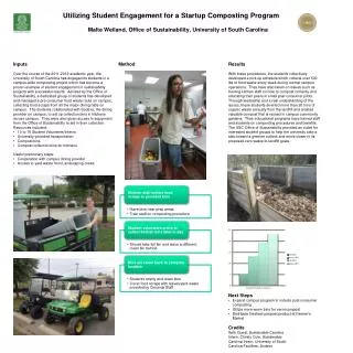 Utilizing Student Engagement for a Startup Composting Program