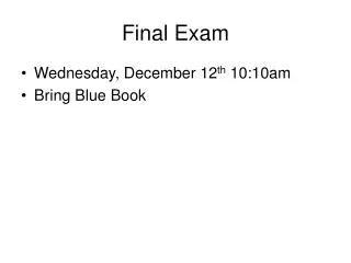 Final Exam