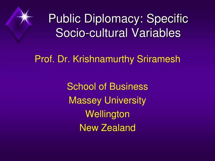 public diplomacy specific socio cultural variables