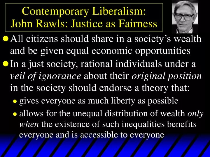 contemporary liberalism john rawls justice as fairness
