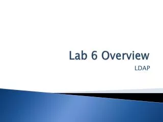 Lab 6 Overview