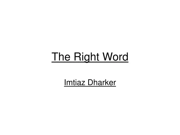 the right word