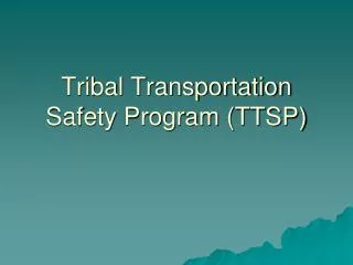 Tribal Transportation Safety Program (TTSP)
