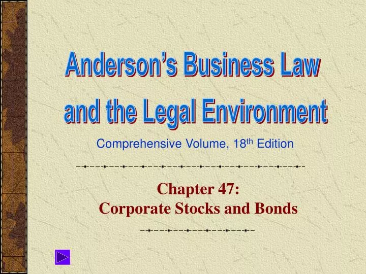 chapter 47 corporate stocks and bonds