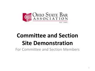 Committee and Section Site Demonstration
