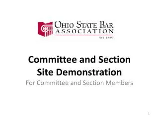 committee and section site demonstration