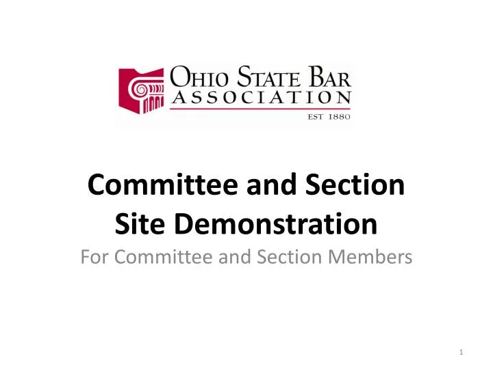committee and section site demonstration