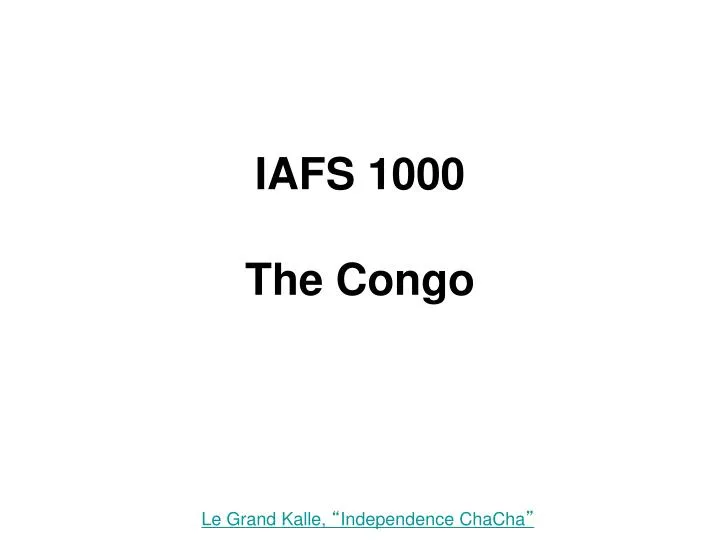 iafs 1000 the congo
