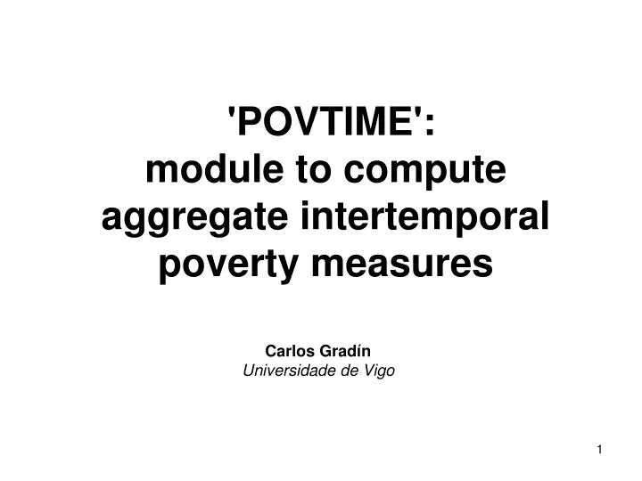 povtime module to compute aggregate intertemporal poverty measures