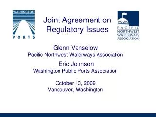 Joint Agreement on Regulatory Issues