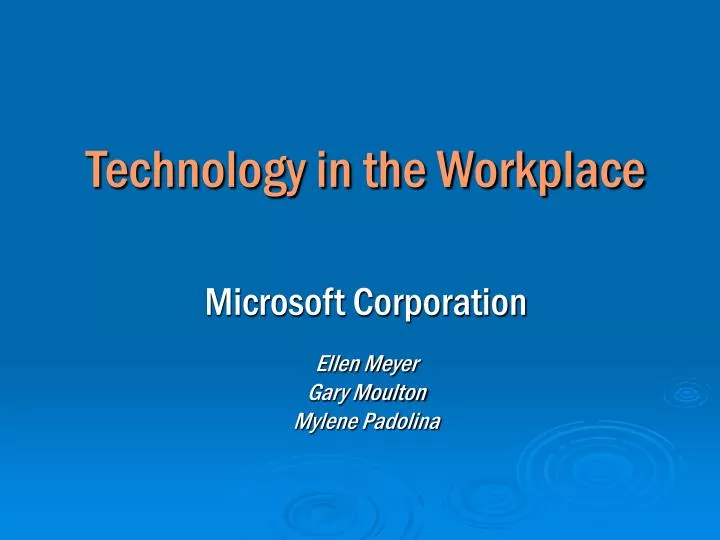 technology in the workplace