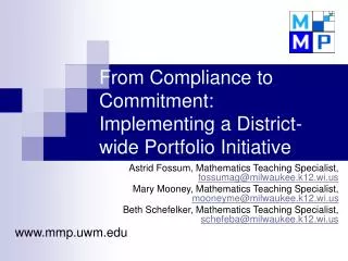 From Compliance to Commitment: Implementing a District-wide Portfolio Initiative