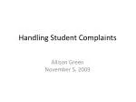 Handling Student Complaints - slide 1
