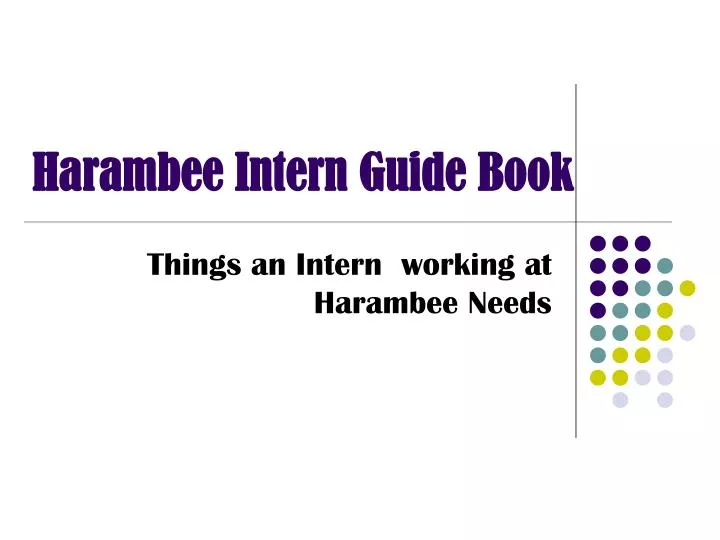 harambee intern guide book