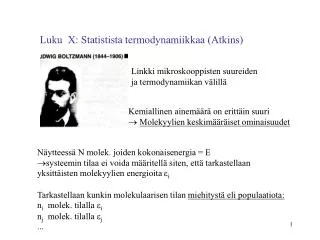 Luku X: Statistista termodynamiikkaa (Atkins)