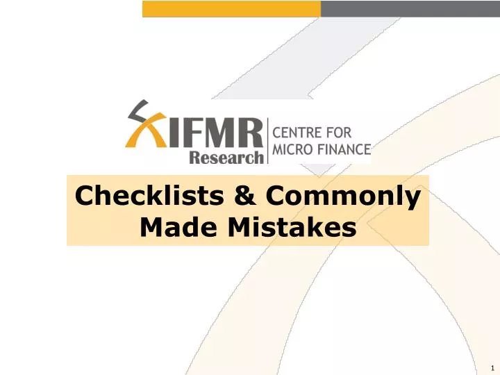 checklists commonly made mistakes