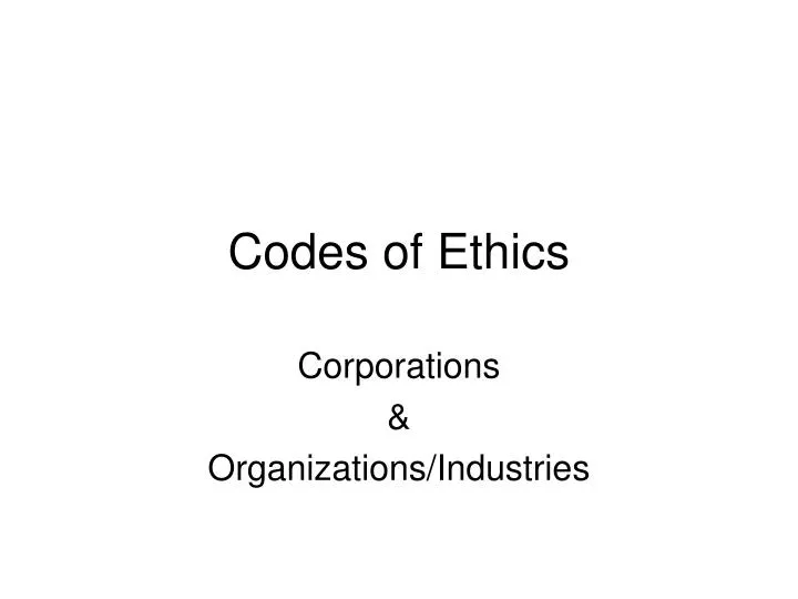 codes of ethics