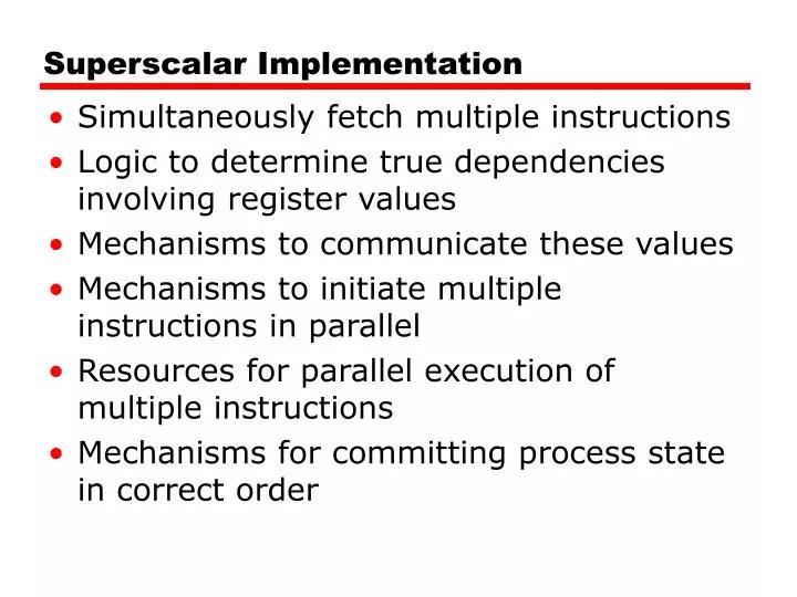 superscalar implementation